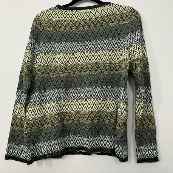 Danish brand Skovhuus sweater size large fair isle striped gold accents knit - Picture 5 of 11